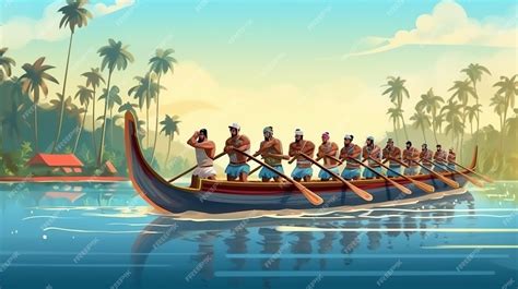 Premium AI Image | Onam boat race Happy onam Onam festival Generative ai