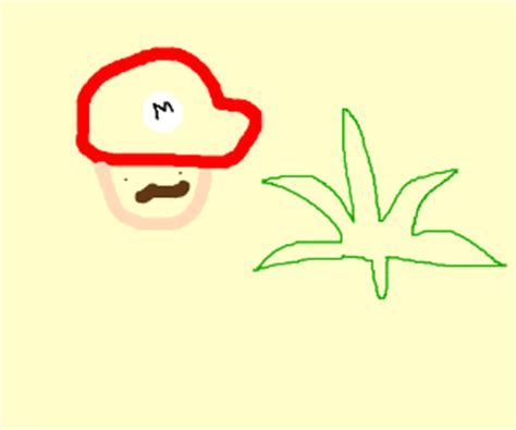 Super Mario smoks some weed. - Drawception