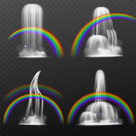 Waterfall With Rainbow Cartoon Illustrations, Royalty-Free Vector Graphics & Clip Art - iStock