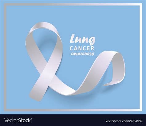 White ribbon for lung cancer awareness campaign Vector Image