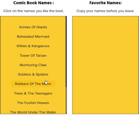Comic Book Name Generator | 1000+ Amazing Comic Book Names