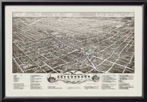 Greensboro NC 1891 Restored Map | Vintage City Maps