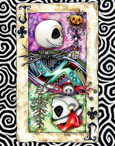 Jack Skellington Nightmare Before Christmas Popular Wall Art Small Print as Jack of Clubs ...