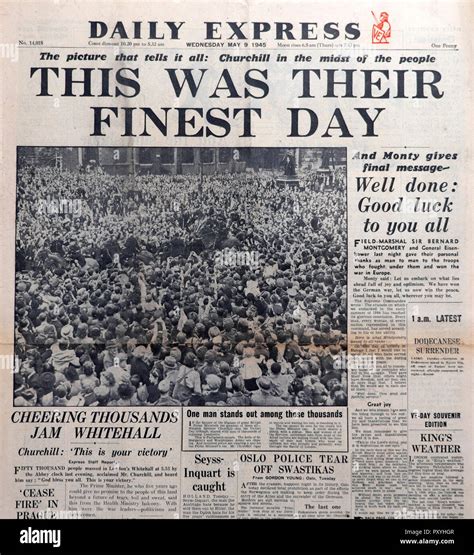 Ve day 1945 newspaper uk hi-res stock photography and images - Alamy