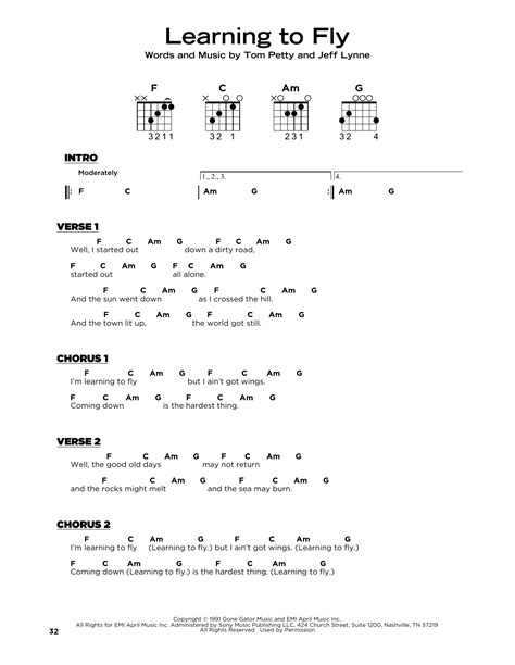 Learning To Fly by Tom Petty And The Heartbreakers - Really Easy Guitar ...