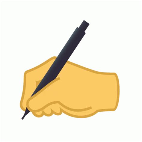 Writing Hand Joypixels Sticker - Writing Hand Joypixels Human Hand Holding A Pen - Descobrir e ...