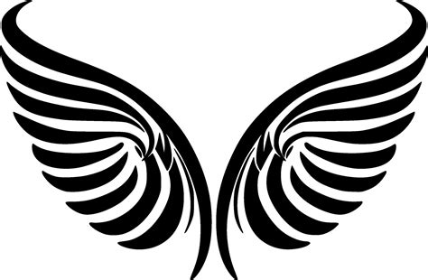 Angel Wings, Black and White Vector illustration 33243908 Vector Art at ...