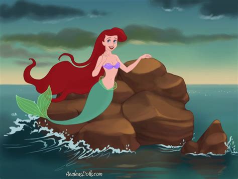 Ariel on Stone (singing) by NzuriNyota on DeviantArt Ariel Mermaid, Mermaid Disney, Ariel The ...