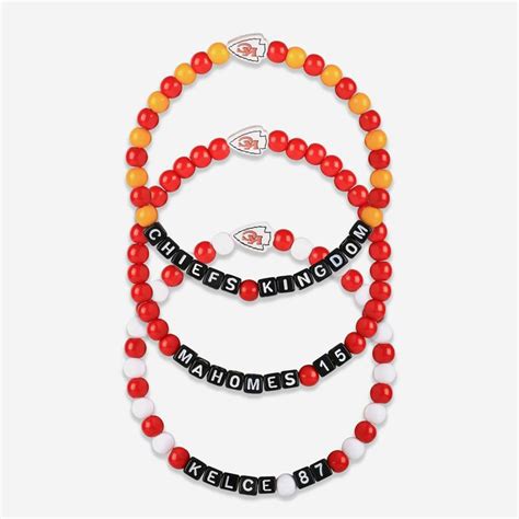 Travis Kelce & Patrick Mahomes Kansas City Chiefs 3 Pack Player Beaded ...