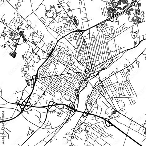 1:1 square aspect ratio vector road map of the city of Bangor Maine in the United States of ...