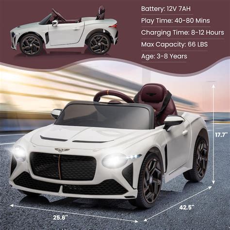 Kids Ride On Car, Licensed Bentley Bacalar 12V Electric Vehicles - On ...