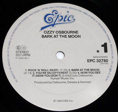 OZZY OSBOURNE Bark at the Moon was one of the first metal albums to ...