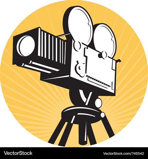 Vintage movie film camera Royalty Free Vector Image