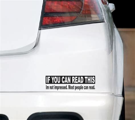 If You Can Read This Funny Bumper Sticker Vinyl Decal Prank | Etsy