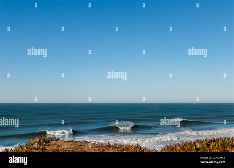 Big Waves Breaks in Northern California near San Francisco Stock Photo ...