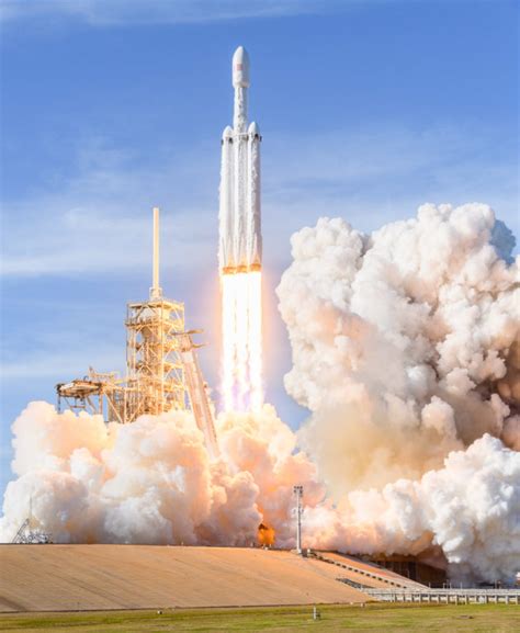 Photos document the Falcon Heavy rocket launch from high up, and up close