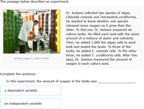 IXL - Identify independent and dependent variables (Biology practice)