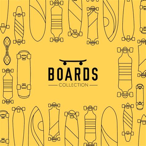 Free Vector | Skateboard and skateboarding collection background with skateboards