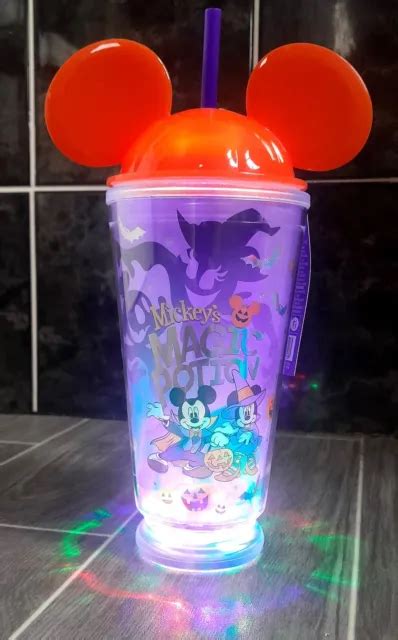 NEW DISNEY MICKEY & MINNIE MOUSE Halloween LIGHT UP Tumbler Cup, Straw & Lid $15.33 - PicClick