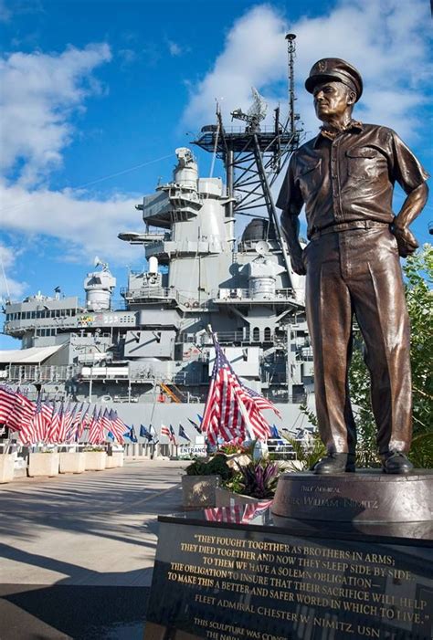 Chester Nimitz Statue at USS Missouri site in Pearl Harbor | Uss ...