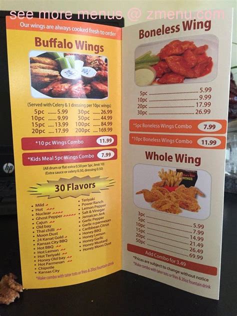 Online Menu of America's Best Wings Woodbridge Restaurant, Woodbridge ...