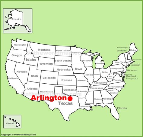 Arlington (Texas) location on the U.S. Map - Ontheworldmap.com