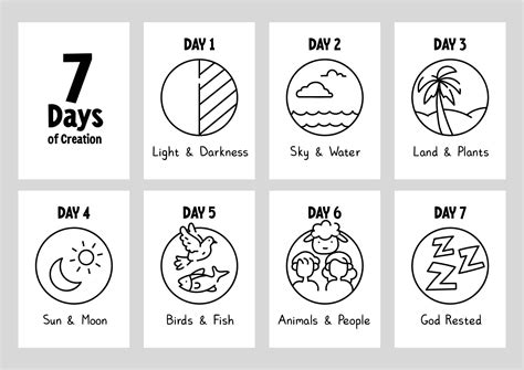 7 Days Of Creation - 10 Free PDF Printables | Printablee | 7 days of creation, Days of creation ...