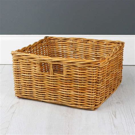 Honey Square Rattan Large Wicker Storage Basket