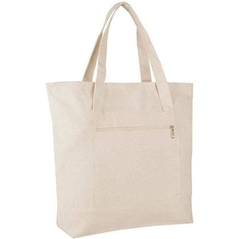 Canvas Tote Bags with Zipper Closure and Front Pocket | BagzDepot