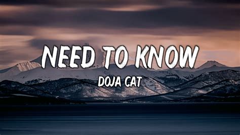 Doja Cat - Need To Know (Lyrics) - YouTube