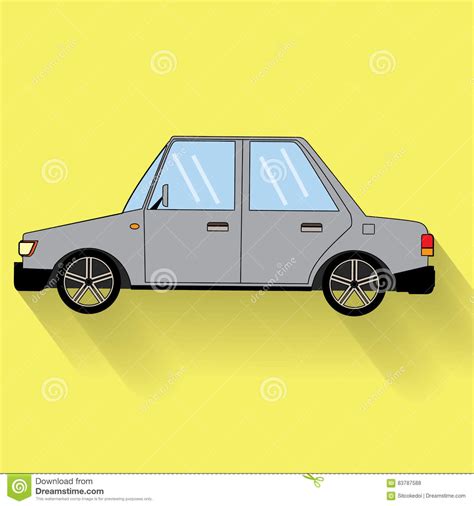 Color Car with Shadow Vector Stock Vector - Illustration of sell ...