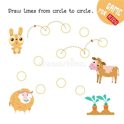 Educational Game for Children. Draw the Paths. Handwriting Practice. Colored Cartoon Forest and ...