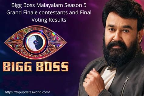 Bigg Boss Malayalam Season 5 Grand Finale Contestants And Final Voting ...