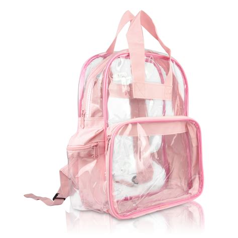 Small Clear Backpack Transparent PVC Security Security School Bag in Pink - Walmart.com