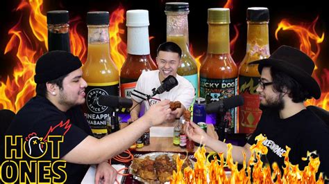 HOT ONES HOT SAUCE CHALLENGE! | FIRST WE FEAST | - YouTube