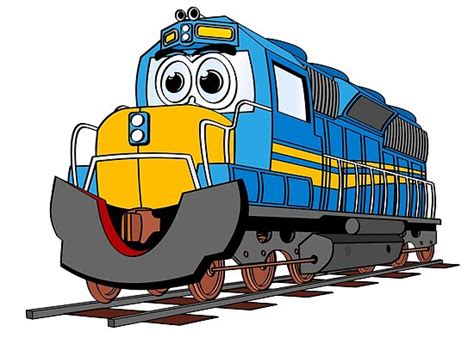 "Blue Train Engine Cartoon" Poster by Graphxpro | Redbubble