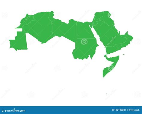 Arab World States. Blank Political Map of 22 Arabic-speaking Countries of the Arab League Stock ...