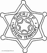 Western Sheriff Badge Coloring Page Pages sketch template