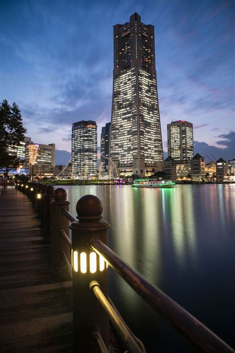 Minato Mirai Nightview with Illumination and Reflection. Landscape Orientation Editorial Stock ...