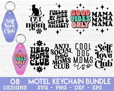 Motel Keychain SVG Bundle Funny Motel Keychain SVG, Vintage Keychain ...