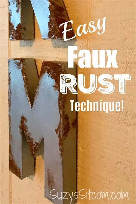 Learn how to create realistic looking DIY rust with this easy faux rust paint technique for your ...