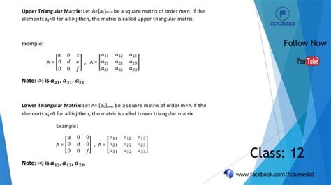 Upper and Lower Triangular Matrices With Example | Class_12 | Matrix