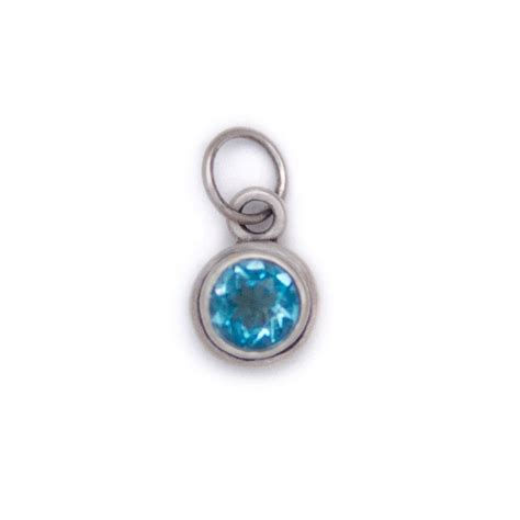 Blue Topaz Large Birthstone Charm - Heart and Stone