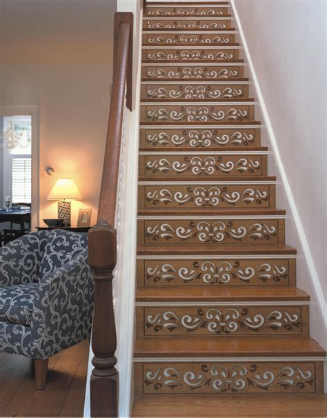 Decorative Stair Risers - Carved Hardwood "Traditional Scroll Dramatic" | Stairs treads and ...