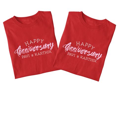 Happy anniversary Couples T-shirt: Personalised – The Style Salad