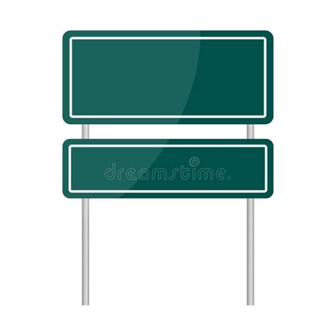 Blank Green Traffic Road Sign. Vector Illustration Stock Illustration ...