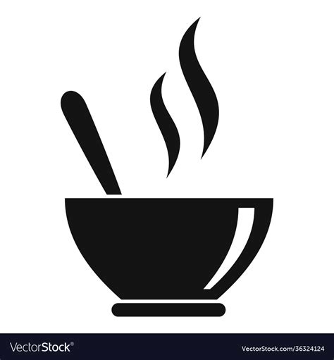 Hot soup bowl icon simple style Royalty Free Vector Image