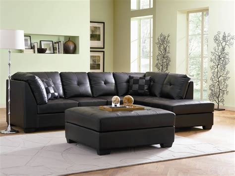 2024 Best of Black Leather Sectionals with Chaise