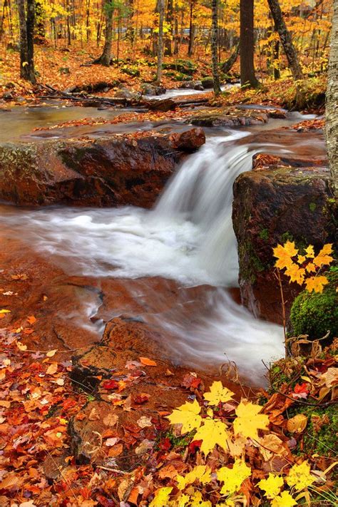 Laurentian Mountains, Quebec City, Canada | Autumn scenery, Beautiful landscapes, Waterfall