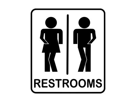 Bathrooms Sign Svg File Restrooms Clipart Image Bathroom | Etsy